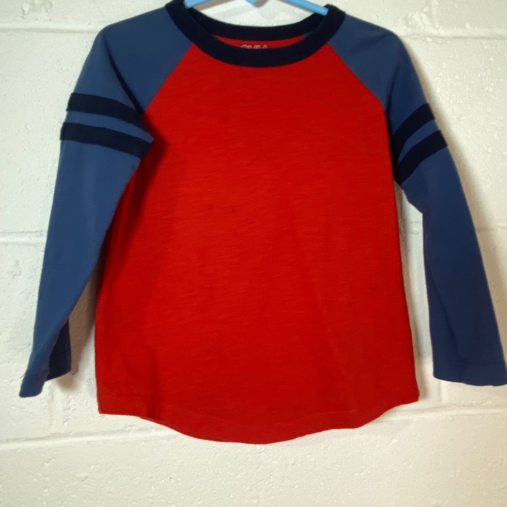 Gymboree Long Sleeve Red & Blue Raglan T-shirt